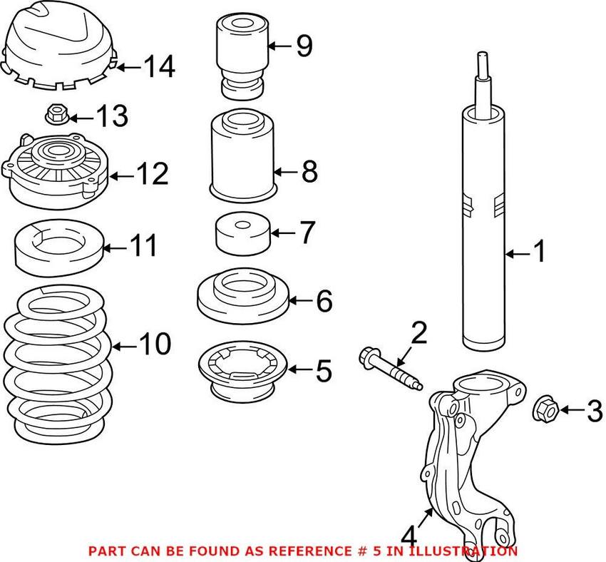 Audi Coil Spring Insulator - Front Lower 4M0412103A